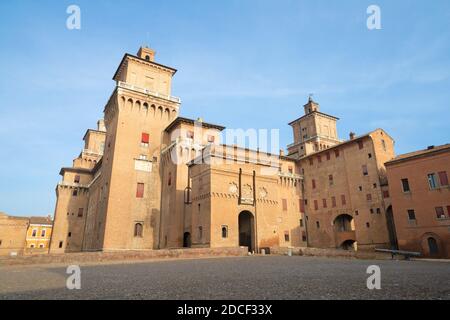 Ferrara - Das Schloss Castello Estense Stockfoto