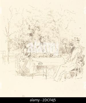 James McNeill Whistler, (Künstler), Amerikaner, 1834 - 1903, The Garden, 1891, Lithographie in Schwarz auf gewebtem Papier, Bild: 17 × 18.5 cm (6 11/16 × 7 5/16 Zoll), Blatt: 30.9 × 21.3 cm (12 3/16 × 8 3/8 Zoll Stockfoto