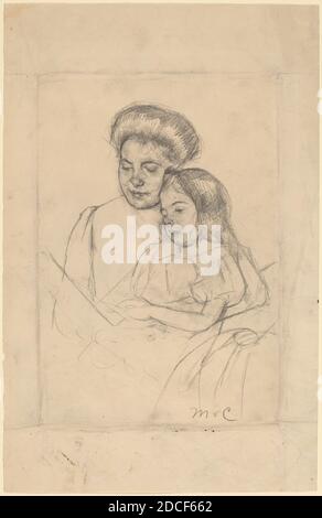 Mary Cassatt, (Künstlerin), Amerikanerin, 1844 - 1926, The Picture Book (Nr. 1), c. 1901, Graphit auf Webe-Papier Stockfoto