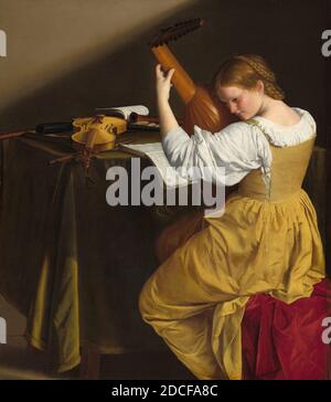 Orazio Gentileschi, (Künstler), Florentine, 1563 - 1639, The Lute Player, c. 1612/1620, Öl auf Leinwand, insgesamt: 143.5 x 129 cm (56 1/2 x 50 13/16 Zoll Stockfoto