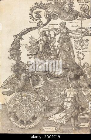 Albrecht Dürer, (Künstler), deutsch, 1471 - 1528, der triumphale Wagen Maximilians I. (der große triumphale Wagen), (Serie), 1523 (lateinisch Hrsg.), Holzschnitt Stockfoto