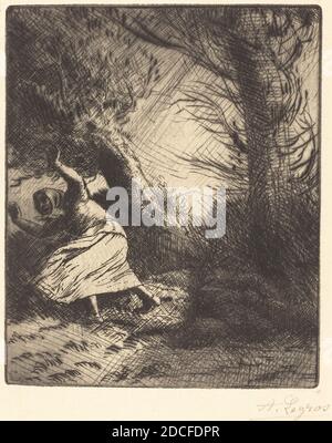 Alphonse Legros, (Künstler), Französisch, 1837 - 1911, Thunder (UN Coup de foudre), Radierung und Trockenpunkt Stockfoto