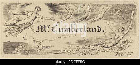 William Blake, (Künstler), Brite, 1757 - 1827, George Cumberland's Card, 1827, Gravur in schwarz Stockfoto