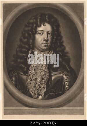 Abraham Blooteling, (Künstler), Niederländisch, 1640 - 1690, Hendrik Casimir II., Graf von Nassau-Dietz, mezzotint auf Papier, Teller: 35.1 x 25.5 cm (13 13/16 x 10 1/16 Zoll), Blatt: 37.6 x 26.6 cm (14 13/16 x 10 1/2 Zoll Stockfoto