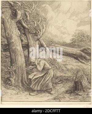 Alphonse Legros, (Künstler), französisch, 1837 - 1911, Hurrikan (L'ouragan), Radierung Stockfoto