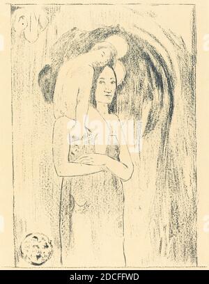 Paul Gauguin, (Künstler), Französisch, 1848 - 1903, Ia Orana Maria (Wir grüßen dich, Maria), c. 1894, Lithographie (Zink) in blau Stockfoto