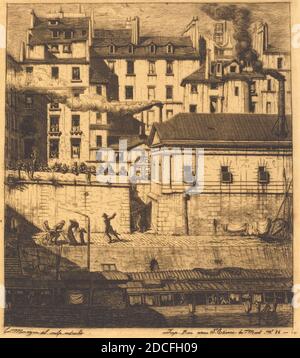 Charles Meryon, (Künstler), Französisch, 1821 - 1868, La Morgue, Paris (die Leichenhalle), 1854, Radierung Stockfoto