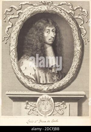 Robert Nanteuil, (Künstler), französisch, 1623 - 1678, Louis II, Prince de Conde, 1662, Gravur Stockfoto