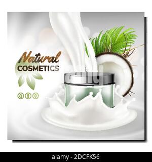 Natürliche Kosmetik Creative Promo Banner Vektor Stock Vektor