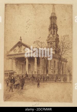 Charles Frederick William Mielatz, (Künstler), Amerikaner, 1864 - 1919, St. Paul's, Broadway, N.Y., 1906, Radierung Stockfoto