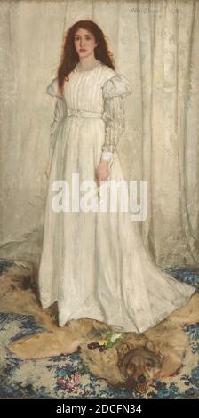 James McNeill Whistler, (Künstler), Amerikaner, 1834 - 1903, Symphony in White, No. 1: The White Girl, 1862, Öl auf Leinwand, insgesamt: 213 x 107.9 cm (83 7/8 x 42 1/2 Zoll), gerahmt: 244.2 x 136.5 x 8.3 cm (96 1/8 x 53 3/4 x 3 1/4 Zoll Stockfoto