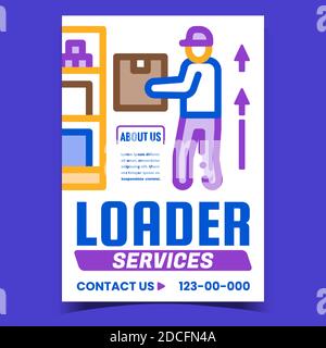 Loader Services Creative Promotion Banner Vektor Stock Vektor