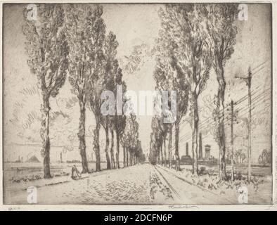 Joseph Pennell, (Künstler), Amerikaner, 1857 - 1926, The Avenue, Valenciennes, 1910, Radierung Stockfoto