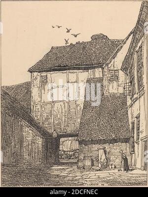 F. L. Griggs, (Künstler), britisch, 1876 - 1938, The George Inn, Beaconsfield, Highways & Byways in Buckinghamshire: S.153, (Serie), 1908, Stift und schwarze Tinte, Blatt: 17.94 × 14.13 cm (7 1/16 × 5 9/16 Zoll), Unterstützung: 28.5 x 25.3 cm (11 1/4 x 9 15/16 Zoll Stockfoto