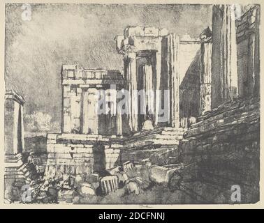 Joseph Pennell, (Künstler), Amerikaner, 1857 - 1926, The Propylaea, Athen, Land der Tempel, (Serie), 1913, Lithographie Stockfoto