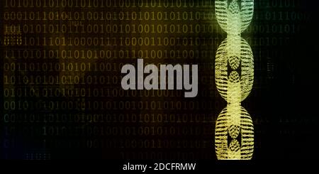 Block Chain Binary Hintergrund als Technologie-Konzept Stockfoto
