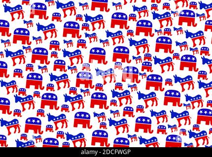Demokratische und republikanische Partei Symbol Stockfoto