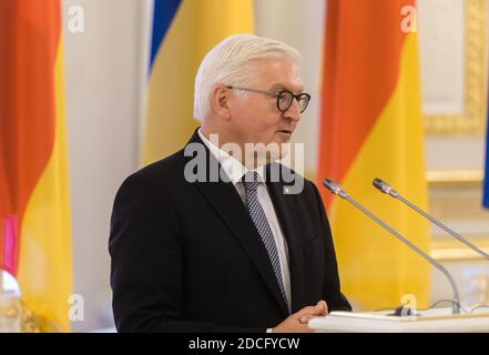 KIEW, UKRAINE - 29. Mai 2018: Bundespräsident Frank-Walter Steinmeier im Mariinsky-Palast in Kiew bei einem offiziellen Besuch in der Ukraine Stockfoto