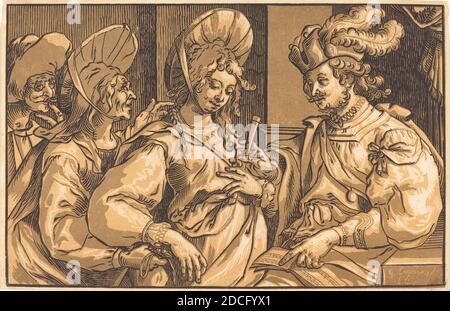 Ludwig Büsinck, (Künstler), Deutsch, c. 1590 - 1669, Georges Lallemand, (Künstler nach), französisch, 1598 oder früher - 1640, die Procurin, Chiaroscuro Holzschnitt Stockfoto