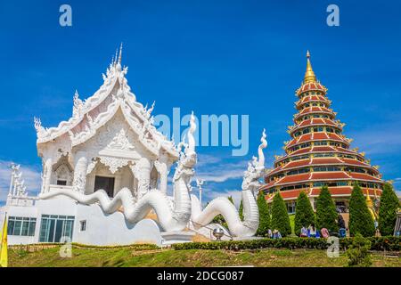 Huai Pla Kung Tempel ist ein Tempel mit Thai-chinesischen Gebäuden, Chiang Rai, Thailand. Stockfoto