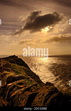 Sumburgh Head, wunderschöne Landschaft ganz im Süden der Shetland Inseln, Schottland, Vereinigtes Königreich. Stockfoto