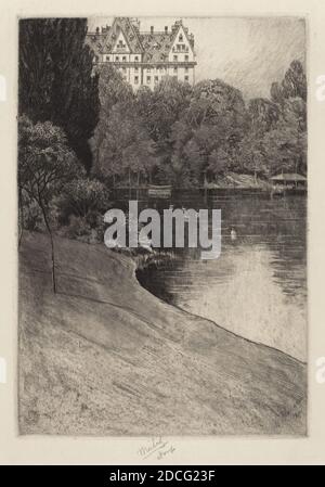 Charles Frederick William Mielatz, (Künstler), Amerikaner, 1864 - 1919, Stück Central Park, wohl 1918, Radierung und Aquatinta Stockfoto