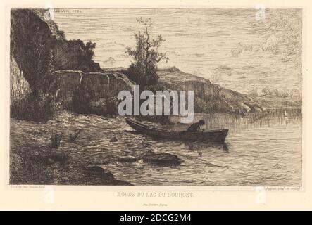 Adolphe Appian, (Künstler), französisch, 1818 - 1898, Bords du lac du Bourget, 1866, Radierung Stockfoto