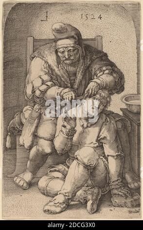 Lucas van Leyden, (Künstler), Niederlandisch, 1489/1494 - 1533, der Chirurg, 1524, Gravur Stockfoto