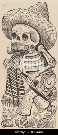 José Guadalupe Posada, (Künstler), mexikanisch, 1851 - 1913, Calavera Maderista, Reliefradierung (Zink Stockfoto