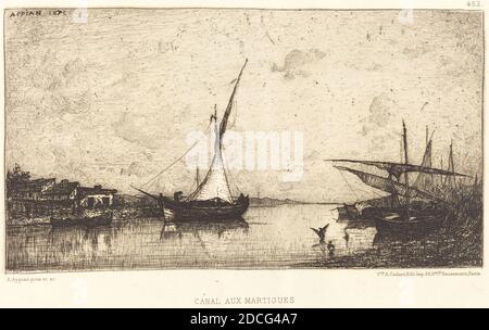 Adolphe Appian, (Künstler), französisch, 1818 - 1898, Canal aux Martiques, Radierung Stockfoto