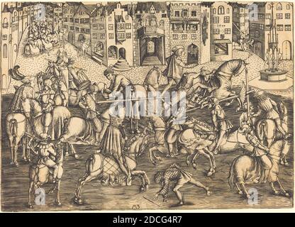 Master MZ, (Künstler), Deutsch, aktiv c. 1500, das Turnier, 1500, Gravur Stockfoto