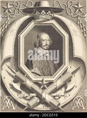 Robert Nanteuil, (Künstler), französisch, 1623 - 1678, Kardinal Jules Mazarin, 1659, Gravur Stockfoto