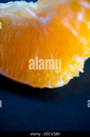 Makroaufnahme eines orangefarbenen Segments Stockfoto