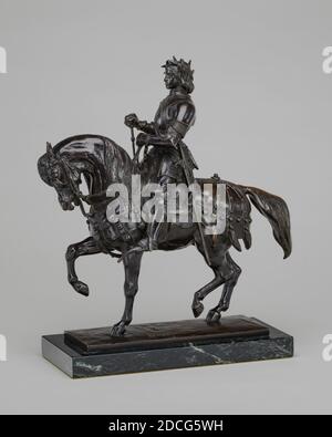 Antoine-Louis Barye, (Künstler), französisch, 1795 - 1875, Karl VII. Der siegreiche auf dem Pferd, Modell c. 1844, Guss 1860/1909, Bronze, insgesamt: 29.2 x 27.3 x 10.8 cm (11 1/2 x 10 3/4 x 4 1/4 Zoll Stockfoto