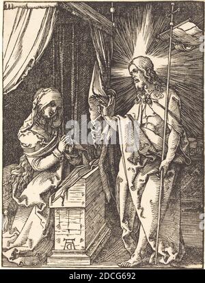 Albrecht Dürer, (Künstler), Deutsch, 1471 - 1528, Christus erscheint zu seiner Mutter, der kleine Holzschnitt Passion, (Serie), wahrscheinlich c. 1509/1510, Holzschnitt Stockfoto