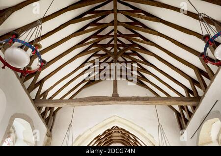 Innenansicht der St. Batholomew's Church in Goodnestone Kent England VEREINIGTES KÖNIGREICH Stockfoto