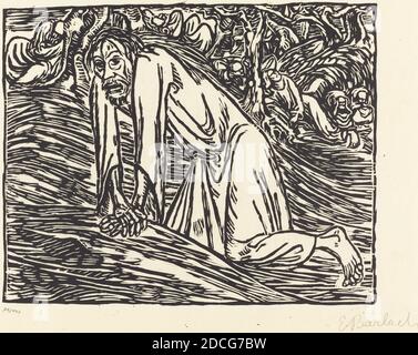 Ernst Barlach, (Künstler), deutsch, 1870 - 1938, Christus in Gethsemane, 1919, Holzschnitt Stockfoto