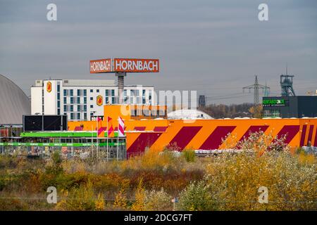 Ehemaliges Stahlwerk-Gelände, Neue Mitte, in der Nähe des Einkaufszentrums Centro, Brammenring, Gewerbeflächen, Oberhausen, NRW, Deutschland, Stockfoto