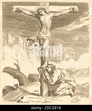 Claude Mellan, (Künstler), französisch, 1598 - 1688, Christus am Kreuz, Gravur Stockfoto