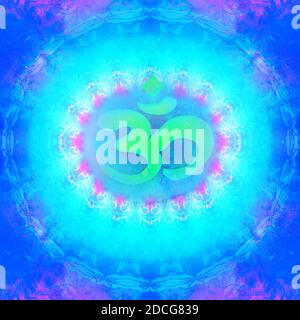 OM Aum Symbol auf eine Grunge-Textur Stockfoto