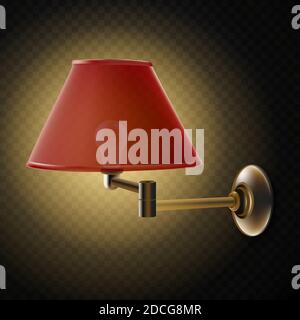 3d realistische Vektor rot BH-Lampe auf transparentem Hintergrund. Stock Vektor