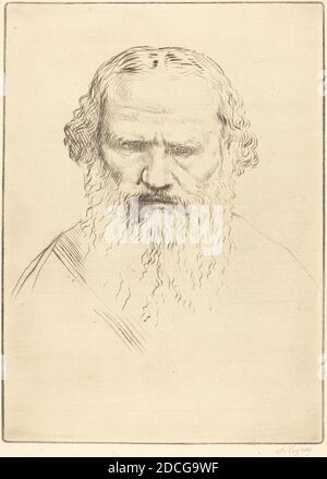 Alphonse Legros, (Künstler), französisch, 1837 - 1911, Tolstoi, Trockenpunkt und Radierung Stockfoto