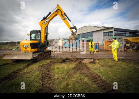 Großbritannien /Wiltshire/ Malmesbury / James Dyson, der den Flugplatz in Hullavington zu einem globalen Forschungs- und Entwicklungszentrum machen möchte. Stockfoto