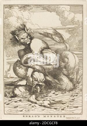 John Hamilton Mortimer, (Künstler), britisch, 1740 - 1779, Enrag'd Monster, fünfzehn Radierungen zu Ehren von Sir Joshua Reynolds, (Serie), 1778, Radierung, Platte: 23.4 × 17 cm (9 3/16 × 6 11/16 Zoll), Blatt: 42.8 × 29 cm (16 7/8 × 11 7/16 Zoll Stockfoto