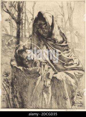 Albert Besnard, (Künstler), französisch, 1849 - 1934, EIN Märtyrer, 1883, Radierung Stockfoto