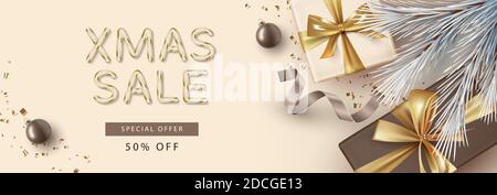 Banner-Vorlage Für Frohe Weihnachten Stock Vektor