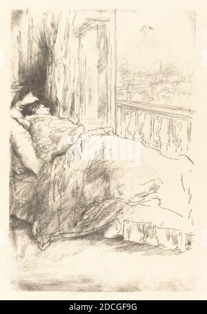 James McNeill Whistler, (Künstler), Amerikaner, 1834 - 1903, By the Balcony, 1896, Lithographie in schwarz auf gewebtem Papier, Bild: 21.7 × 14.2 cm (8 9/16 × 5 9/16 Zoll), Blatt: 28.5 × 21.9 cm (11 1/4 × 8 5/8 Zoll Stockfoto