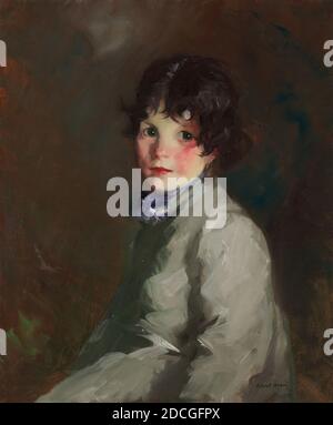 Robert Henri, (Maler), Amerikaner, 1865 - 1929, Catharine, 1913, Öl auf Leinwand, gesamt: 61 x 51 cm (24 x 20 1/16 Zoll), gerahmt: 85.1 x 74.9 x 6.4 cm (33 1/2 x 29 1/2 x 2 1/2 in.), in Erinnerung an Mr. Und Mrs. William J. Johnson, gemalt 1913, Catharine, ist eine schnell gemalte Charakterstudie – eine Form, die von Robert Henri zu dieser Zeit bevorzugt wurde. Der Künstler zog es vor, Menschen darzustellen, mit denen er eine starke spirituelle Empathie empfand, die ihm ein breites Spektrum von Menschlichkeit abbilden ließ, das mit herkömmlichen Aufträgen nicht möglich gewesen wäre Stockfoto