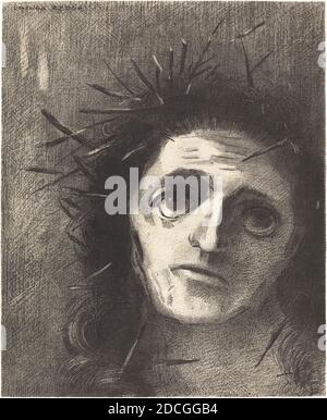 Odilon Redon, (Künstler), französisch, 1840 - 1916, Christ, 1887, Lithographie Stockfoto