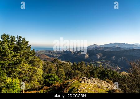 Ein Teil der Picos de Europa in der Provinz Asturien Spanien. Stockfoto